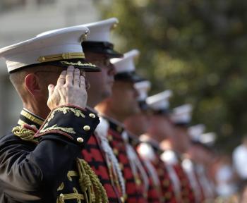 Soldiers saluting